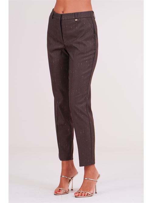 Pantalone New York gessato Luckylu Milano | PA27GEBROWN